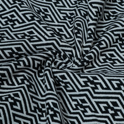 Black & White Abstract Cotton Blend Jacquard | SKU : JDD-39