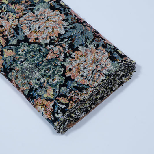 Black base Color Floral Design Cotton Jacquard  (Sku: JDD-402)