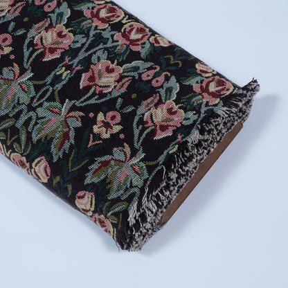 Dark Brown Floral Design Cotton Jacquard | SKU : JDD-406