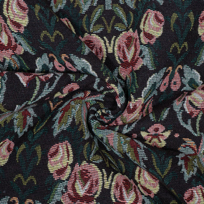 Dark Brown Floral Design Cotton Jacquard | SKU : JDD-406