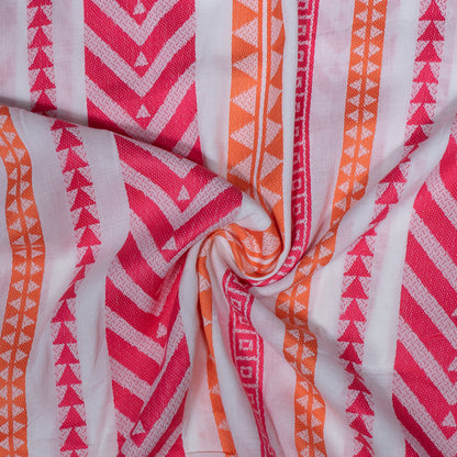 Multicolor Geometric Design Cotton Jacquard | SKU: JDD-415