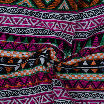 Multicolor Geometric Design Cotton Blend Jacquard | SKU: JDD-418