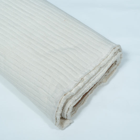 Off White Textured Dyeable Cotton Jacquard | SKU: JDD-421