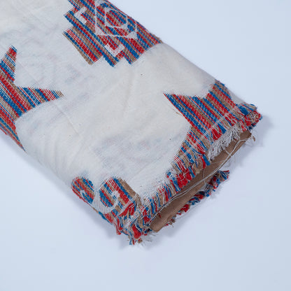 White Color Geometric Design Cotton Jacquard | SKU: JDD-422