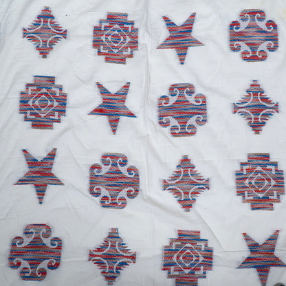 White Color Geometric Design Cotton Jacquard | SKU: JDD-422