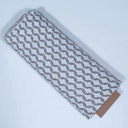 White & Beige Color Texture Cotton Jacquard | SKU: JDD-423
