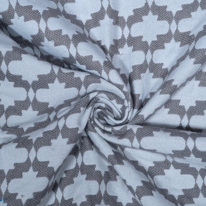 White & Beige Color Texture Cotton Jacquard | SKU: JDD-423