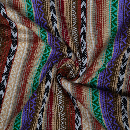 Multicolor Stripe Design Cotton Acrylic Jacquard | SKU: JDD-424