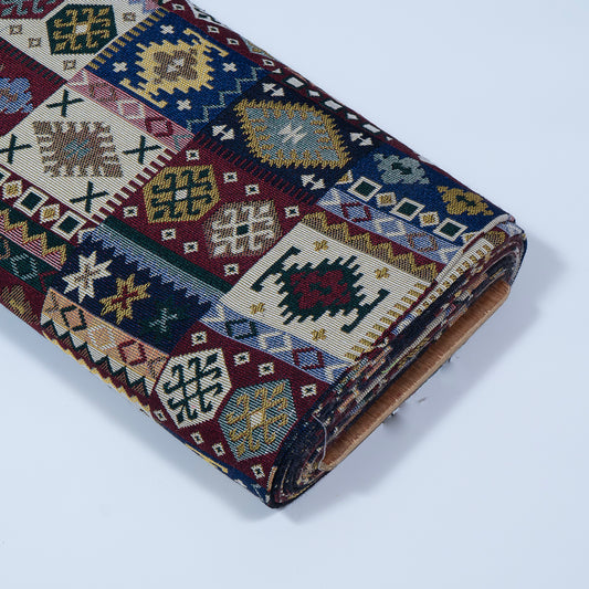 Multicolor Geometrical Cotton Blend Jacquard (Width: 54 inch or 137 cm, Sku: JDD-428)