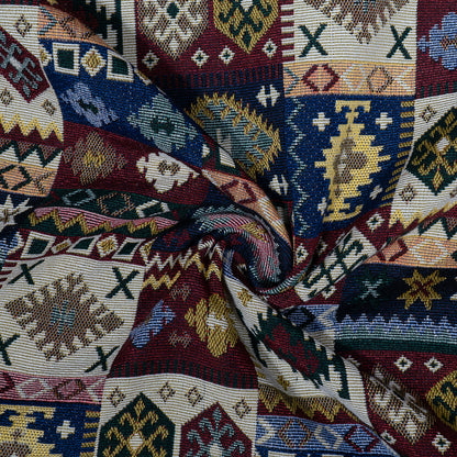 Multicolor Geometrical Cotton Blend Jacquard | SKU: JDD-428