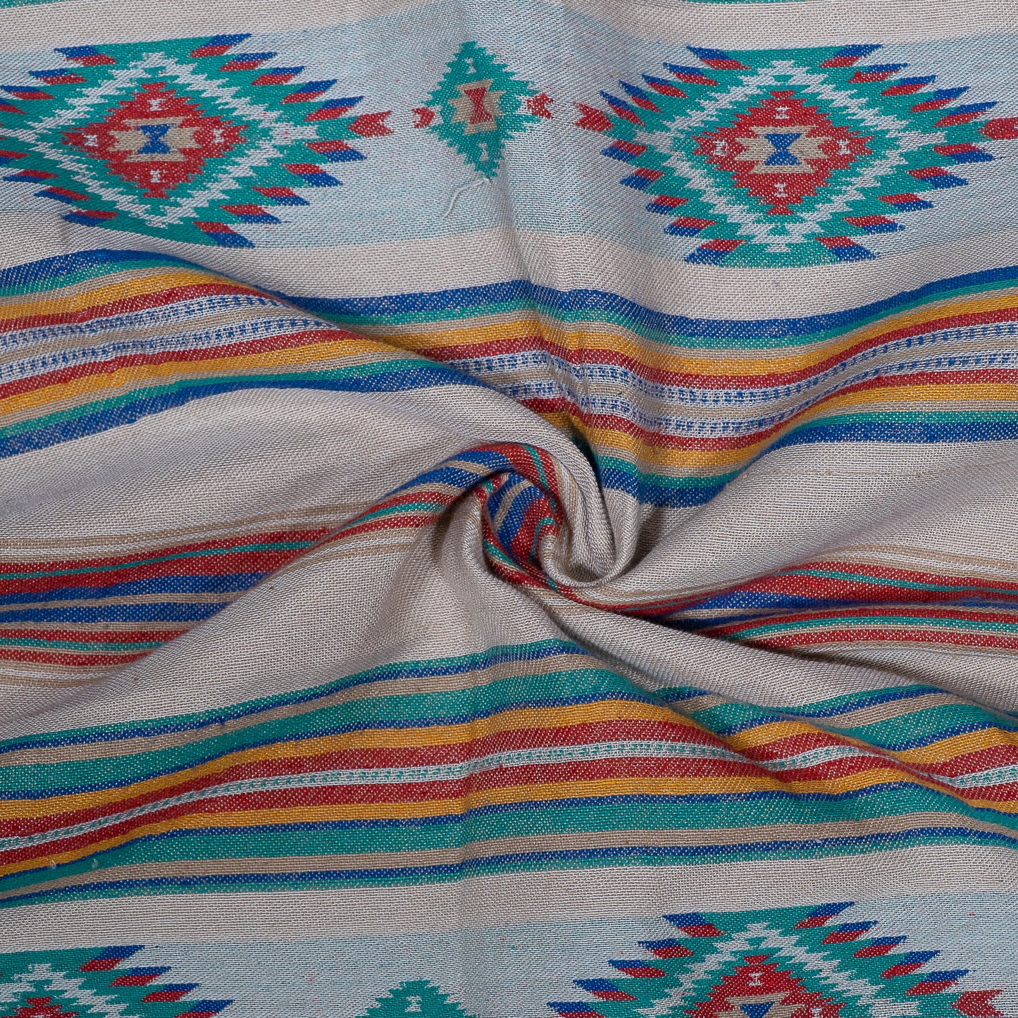 Multicolor Geometric Design Cotton Jacquard (Sku: JDD-429)