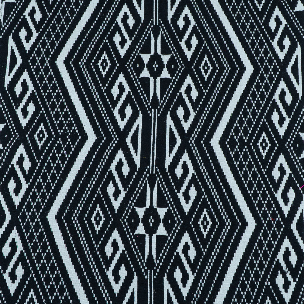Black & White Geometric Design Cotton Jacquard (SKU: JDD-432)