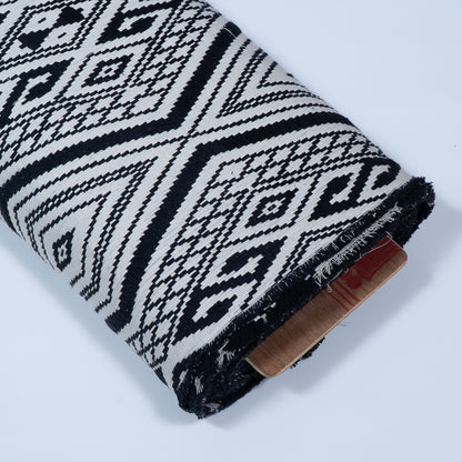 Black & White Geometric Cotton Blend Jacquard | SKU: JDD-437