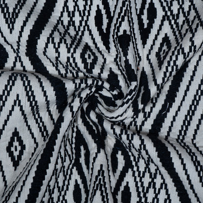 Black & White Geometric Cotton Blend Jacquard | SKU: JDD-437