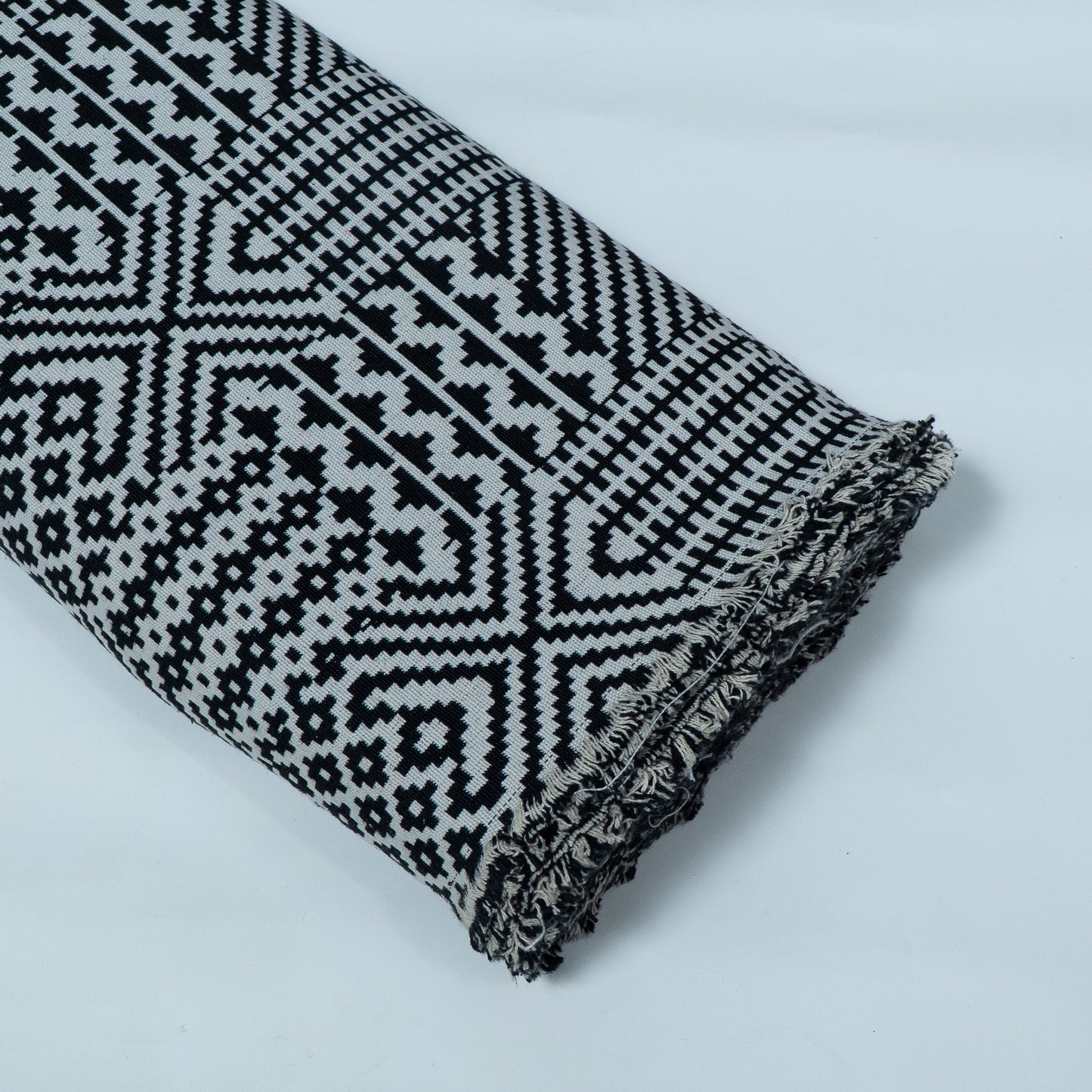 Black & White Abstract Cotton Blend Jacquard | SKU: JDD-43