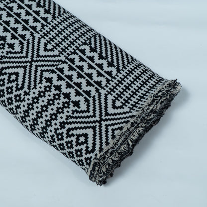 Black & White Abstract Cotton Blend Jacquard | SKU: JDD-43
