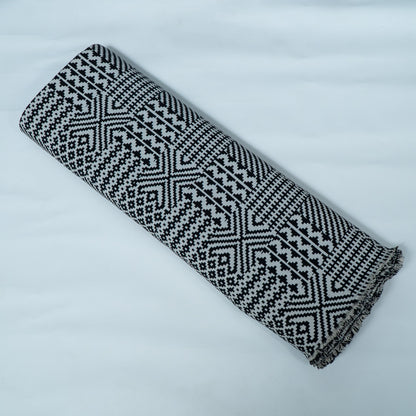 Black & White Abstract Cotton Blend Jacquard | SKU: JDD-43