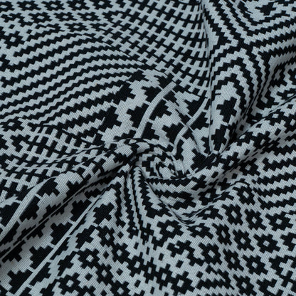 Black & White Abstract Cotton Blend Jacquard | SKU: JDD-43