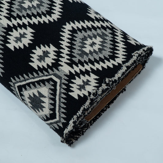 Black & White Abstract Design Cotton Blend Jacquard | SKU : JDD-449