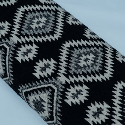 Black & White Abstract Design Cotton Blend Jacquard | SKU : JDD-449