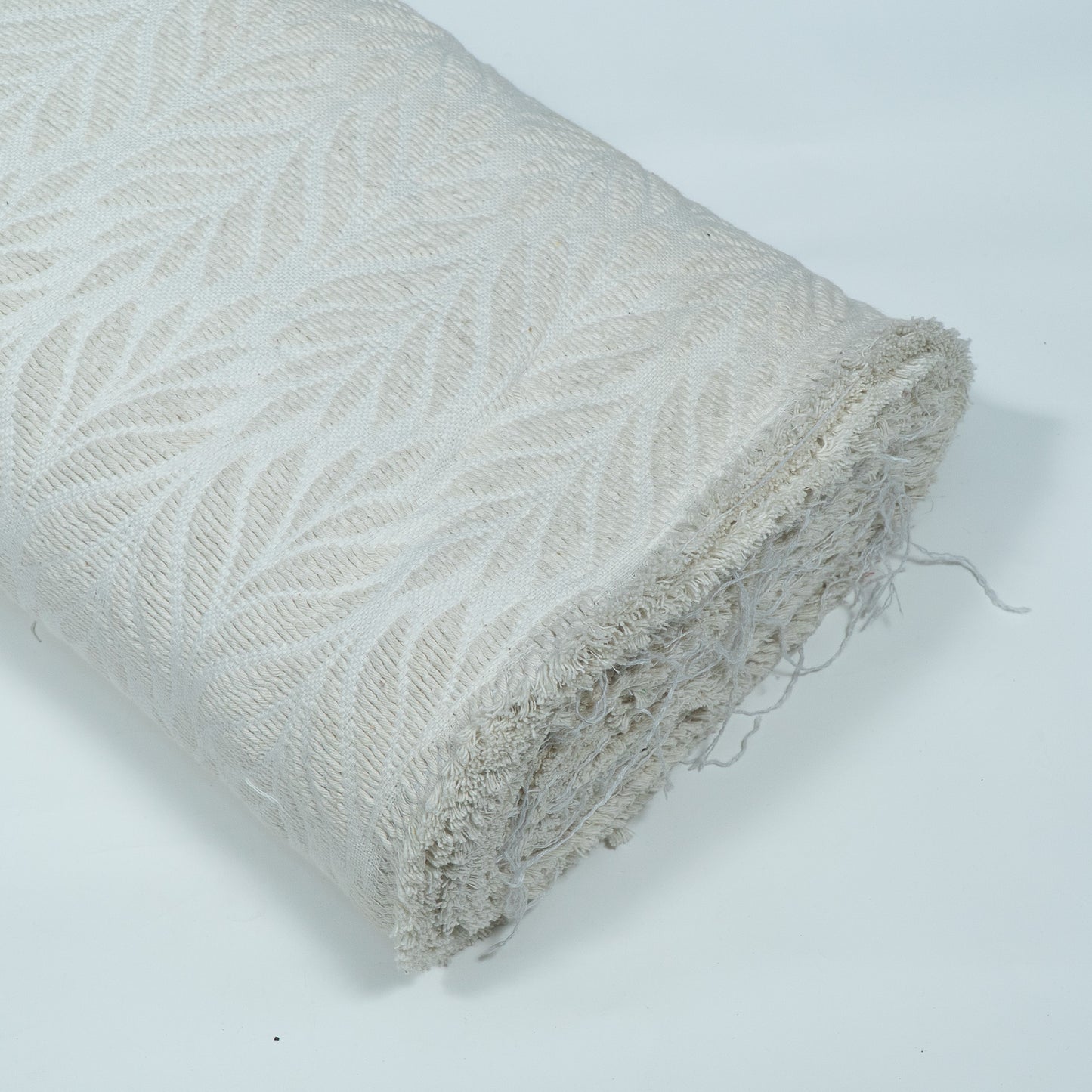 White Leaf Design Textures Dyeable Cotton Jacquard | SKU : JDD-450