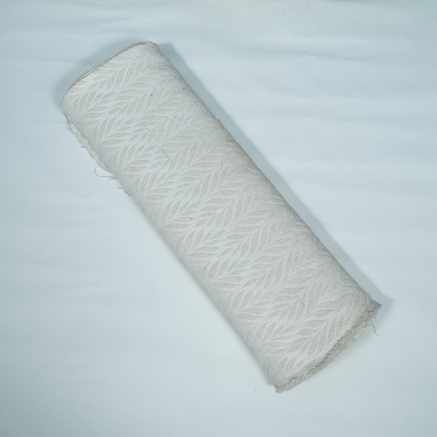 White Leaf Design Textures Dyeable Cotton Jacquard | SKU : JDD-450