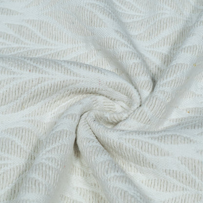 White Leaf Design Textures Dyeable Cotton Jacquard | SKU : JDD-450