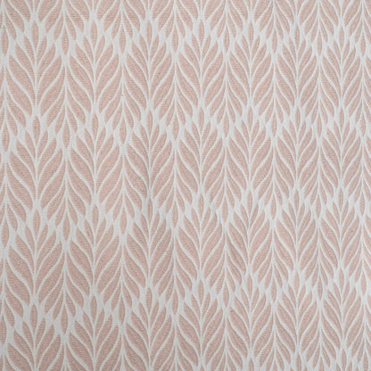 White & Light Peach Leaf Design Textured Dyeable Cotton Jacquard | SKU : JDD-451