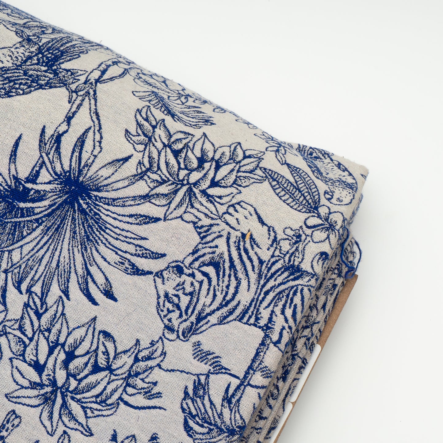 Blue & White Tropical Cotton Blend Jacquard ( SKU: JDD-456 )