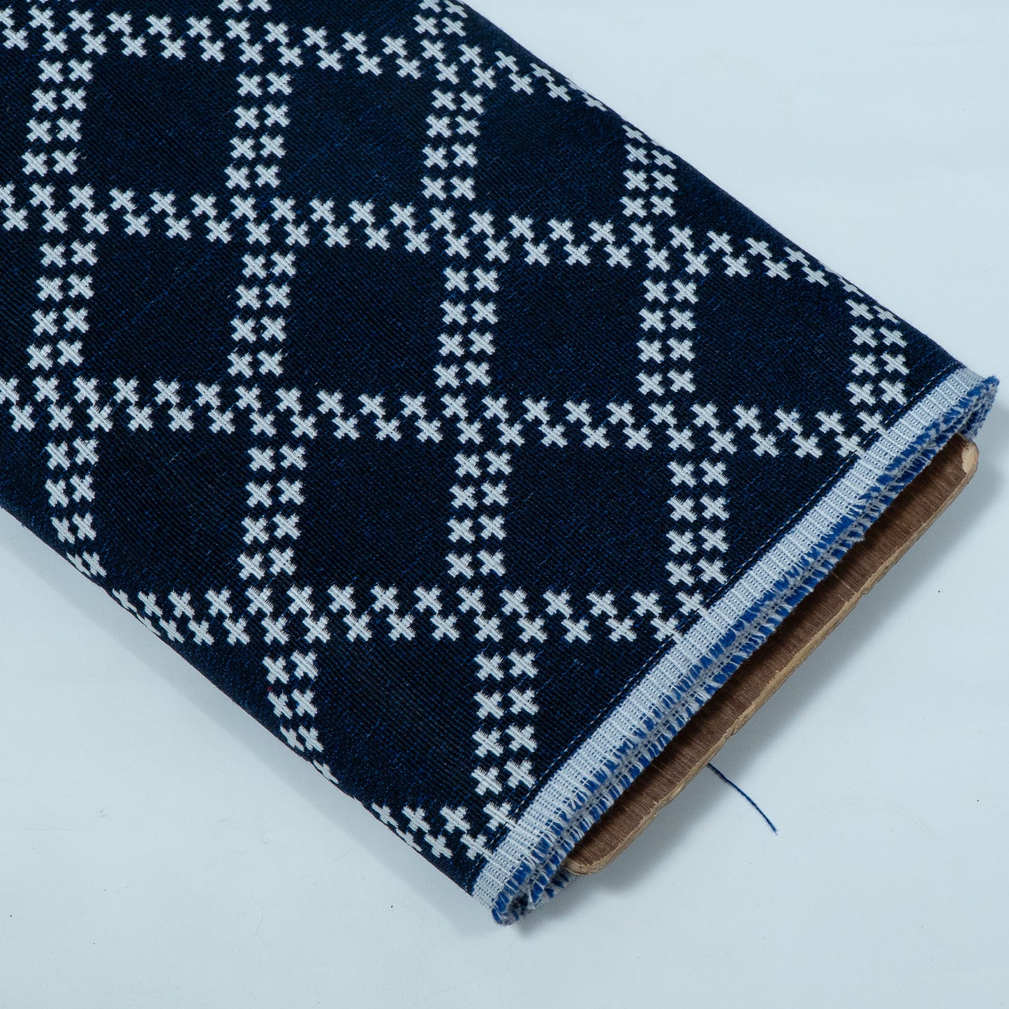 Blue & White Design Cotton Blend Jacquard | SKU: JDD-463