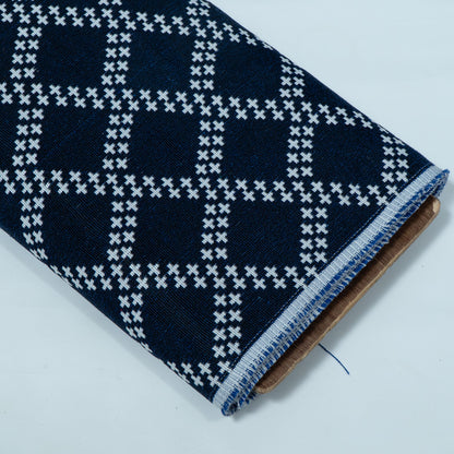 Blue & White Design Cotton Blend Jacquard | SKU: JDD-463