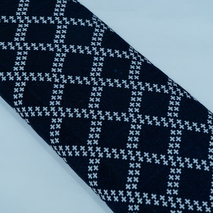 Blue & White Design Cotton Blend Jacquard | SKU: JDD-463
