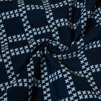 Blue & White Design Cotton Blend Jacquard | SKU: JDD-463