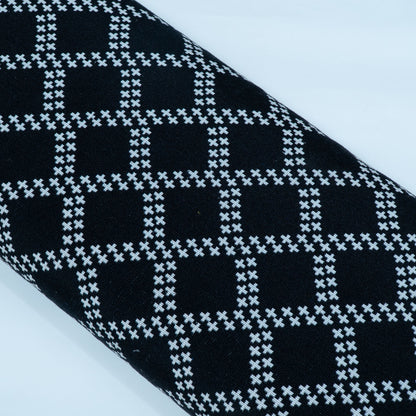 Black & White Design Cotton Blend Jacquard | SKU : JDD-464