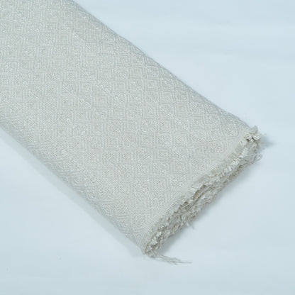 Off White Dyeable Textured Cotton Jacquard | SKU : JDD-467