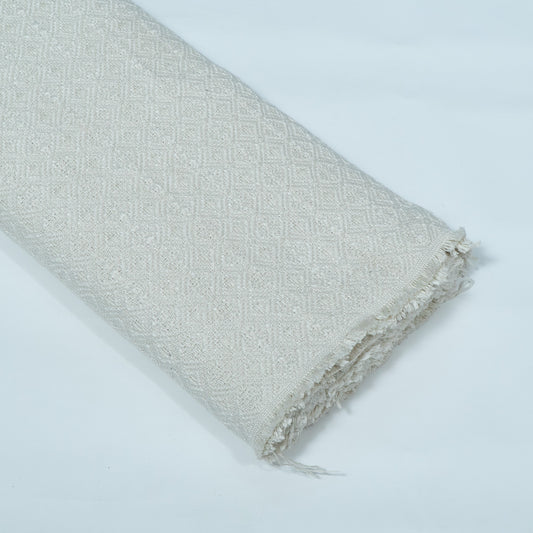 Off White Dyeable Textured Cotton Jacquard | SKU : JDD-467