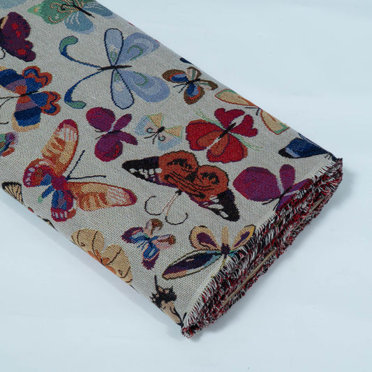 Multicolor Butterfly Design Cotton Blend Jacquard | SKU: JDD-474