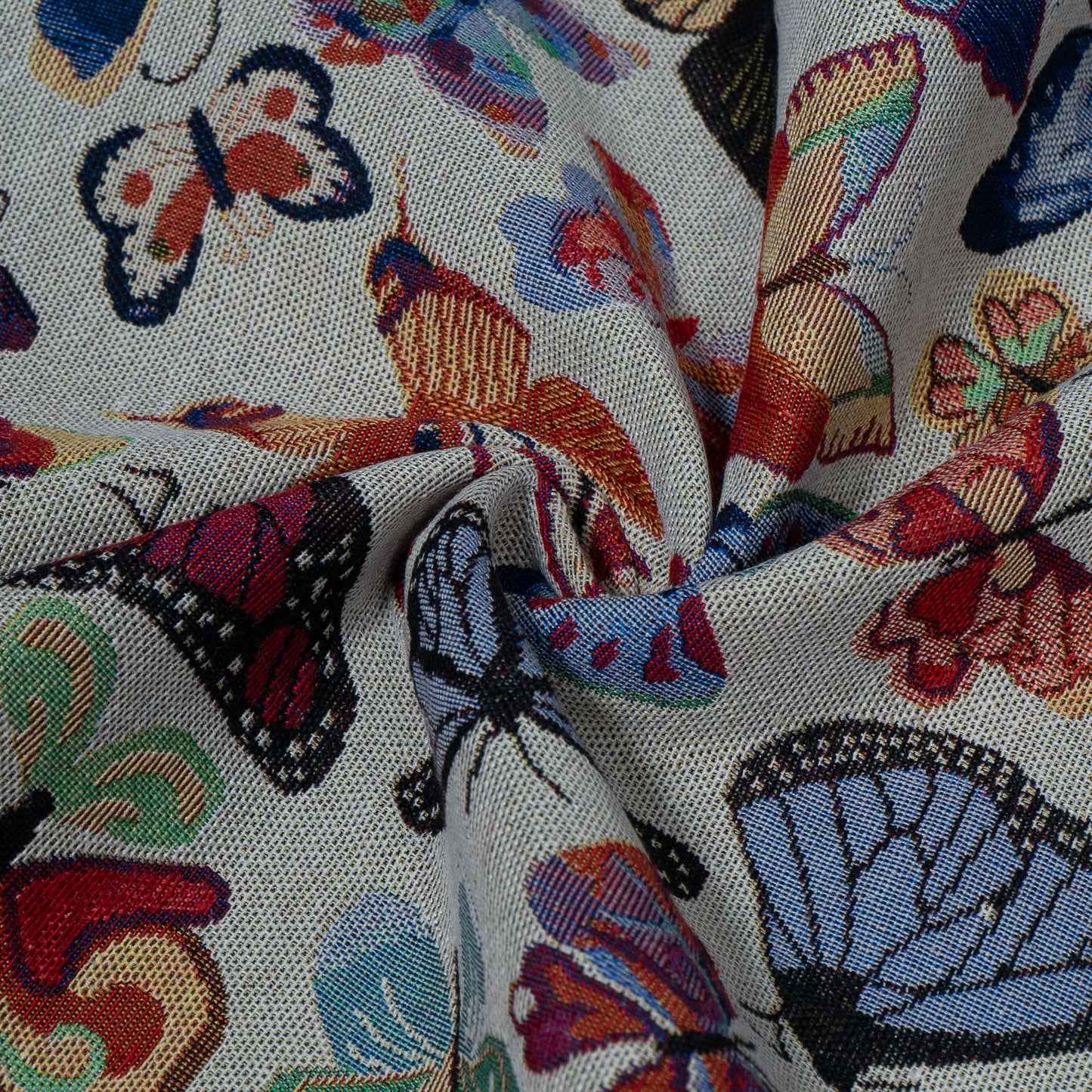 Multicolor Butterfly Design Cotton Blend Jacquard | SKU: JDD-474