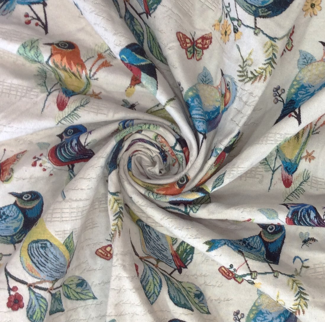 Multicolor Bird Design Cotton Blend Jacquard (SKU: JDD-477)