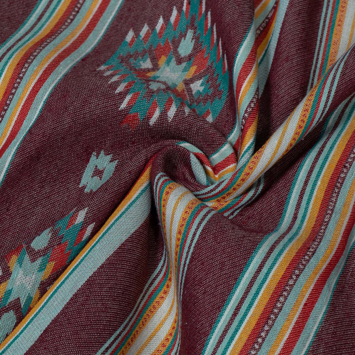 Brown & Multicolor Cotton Blend Jacquard | SKU: JDD-478
