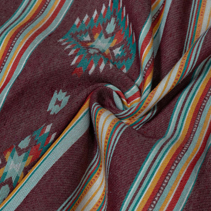 Brown & Multicolor Cotton Blend Jacquard | SKU: JDD-478