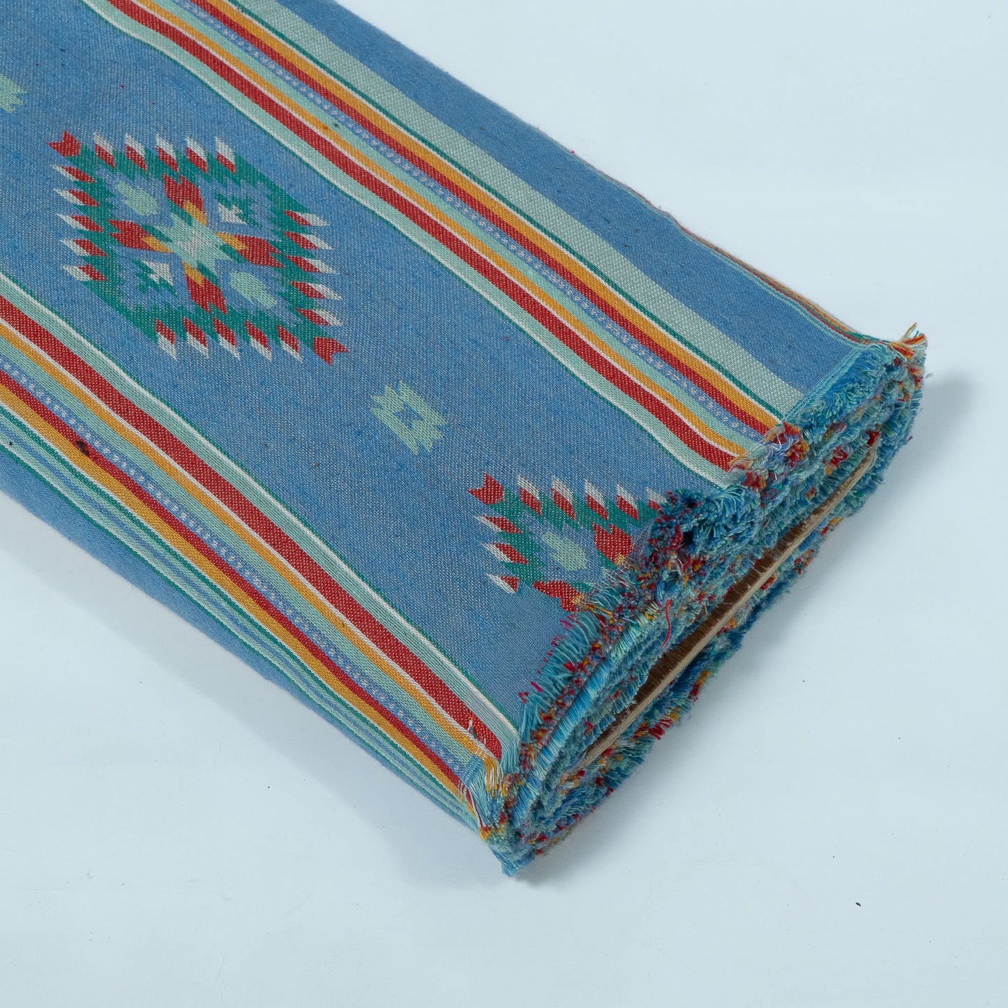 Blue & Multicolor Abstract Cotton Blend Jacquard | SKU: JDD-479