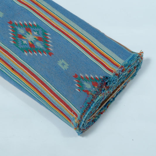 Blue & Multicolor Abstract Cotton Blend Jacquard | SKU: JDD-479