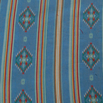 Blue & Multicolor Abstract Cotton Blend Jacquard | SKU: JDD-479