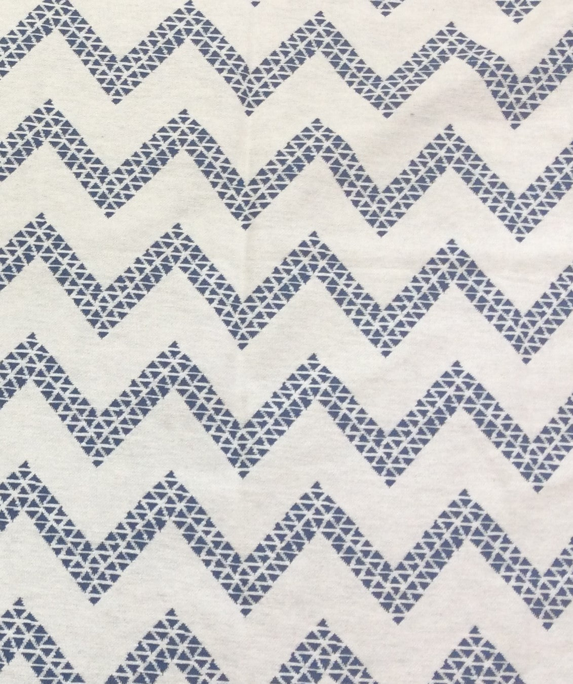 Blue, White Chevron Cotton Double Cloth Jacquard (SKU: JDD-481)