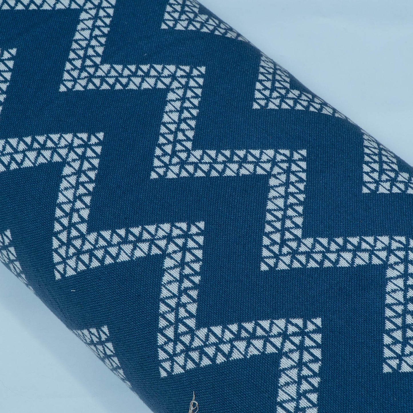 Blue, White Chevron Cotton Double Cloth Jacquard | SKU: JDD-481