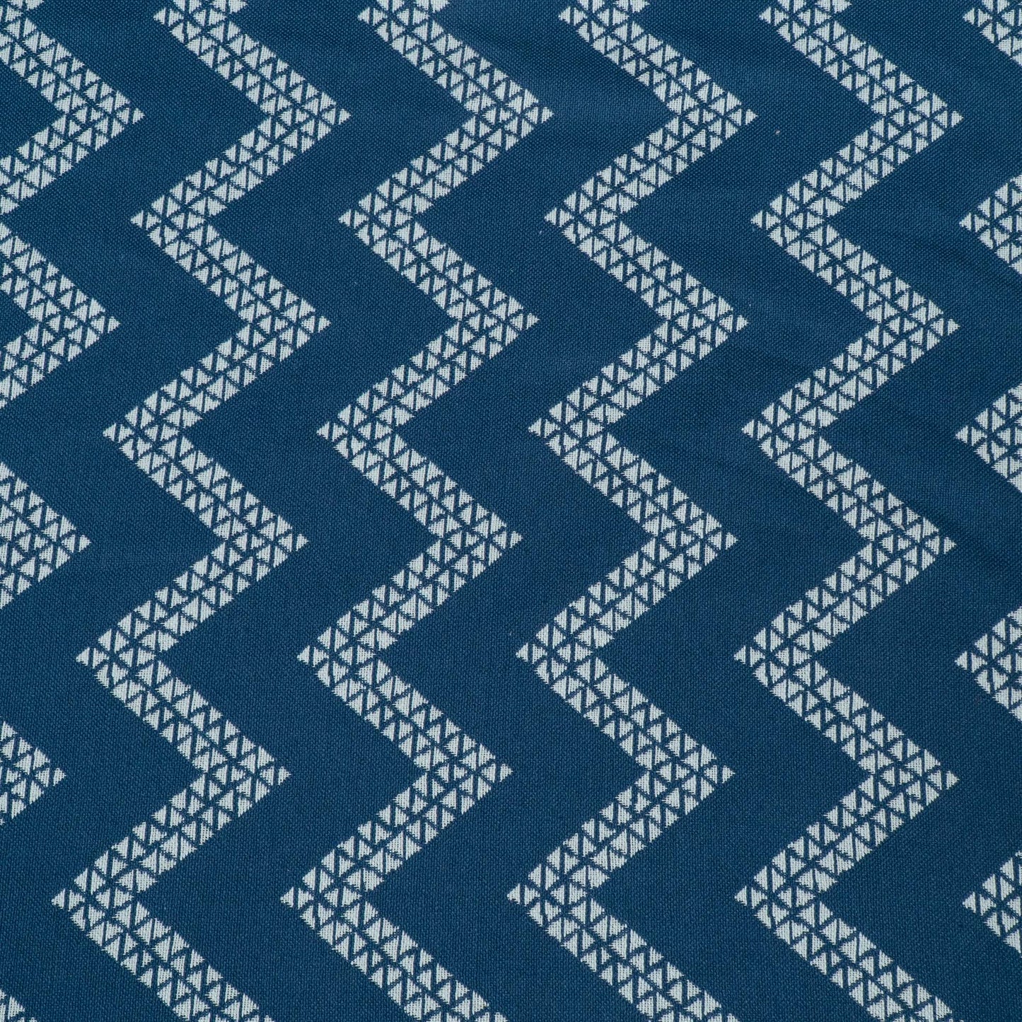 Blue, White Chevron Cotton Double Cloth Jacquard | SKU: JDD-481