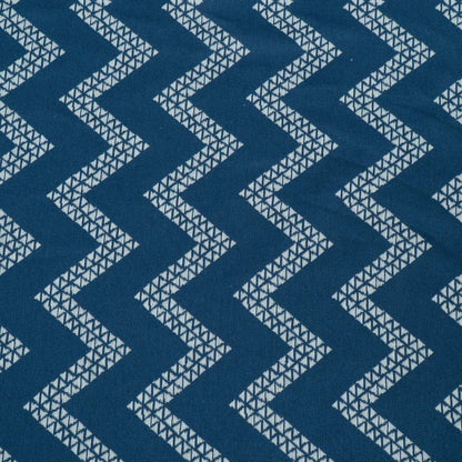 Blue, White Chevron Cotton Double Cloth Jacquard | SKU: JDD-481
