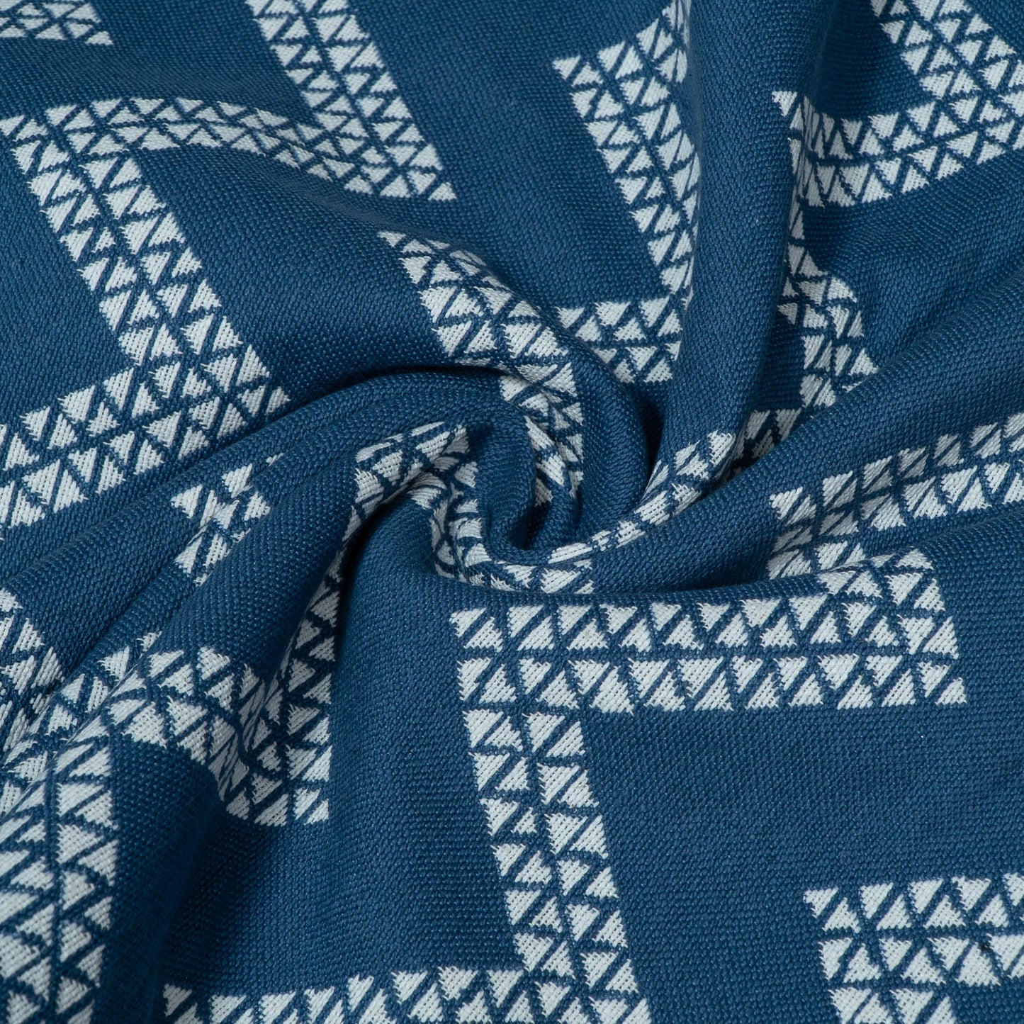 Blue, White Chevron Cotton Double Cloth Jacquard | SKU: JDD-481