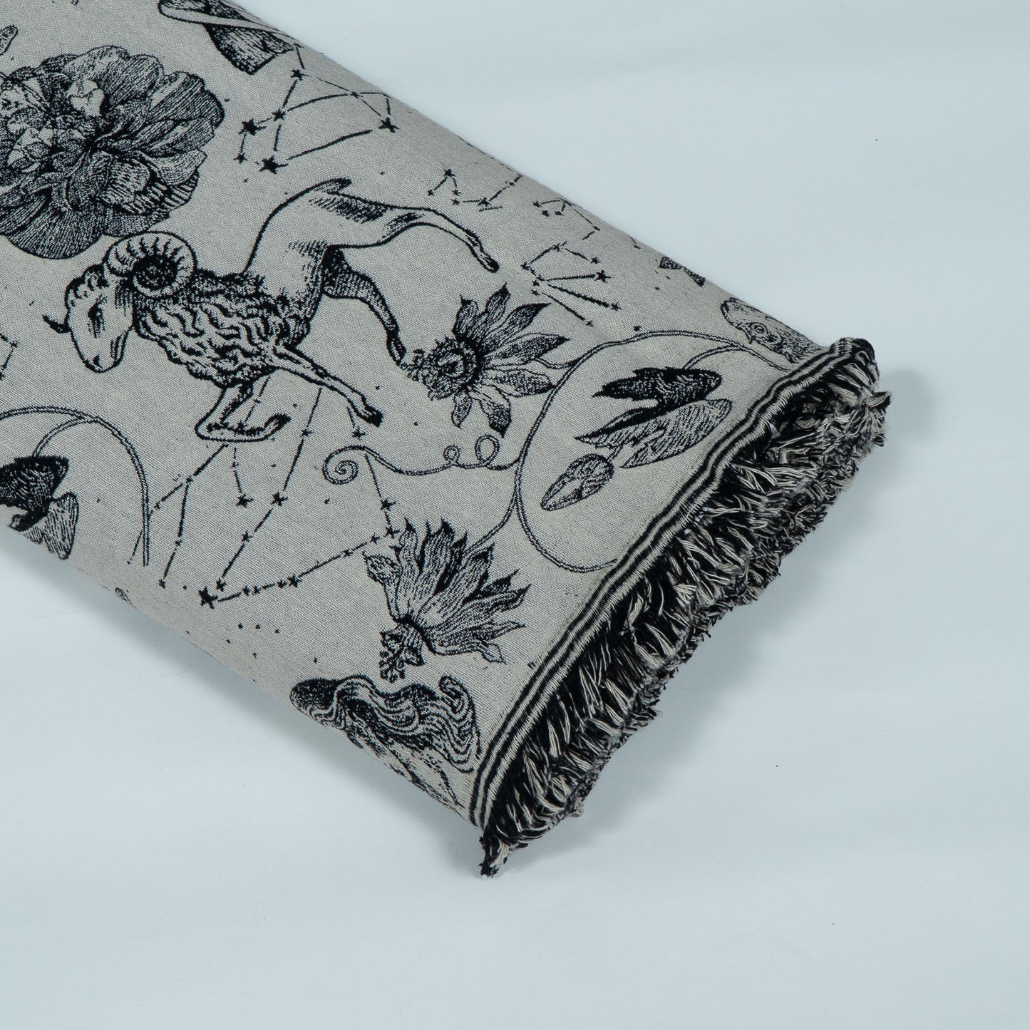 Black, White Cotton Blend Jacquard | SKU: JDD-482
